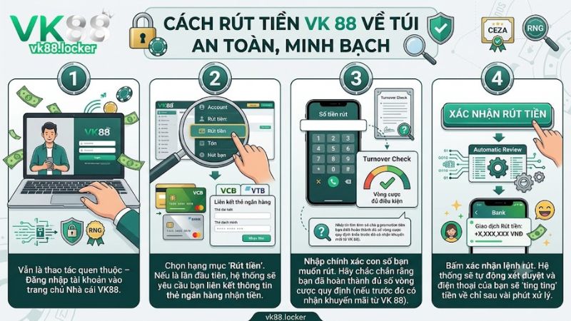 Quy trình rút tiền VK88 an toàn cho người mới