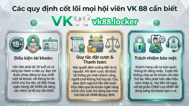 Các quy định đăng ký và giao dịch cốt lõi tại VK 88 Các quy định đăng ký và giao dịch cốt lõi tại VK 88