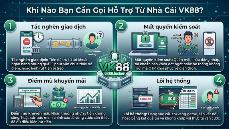 Các trường hợp cần liên hệ hỗ trợ từ nhà cái VK88 Các trường hợp cần liên hệ hỗ trợ từ nhà cái VK88