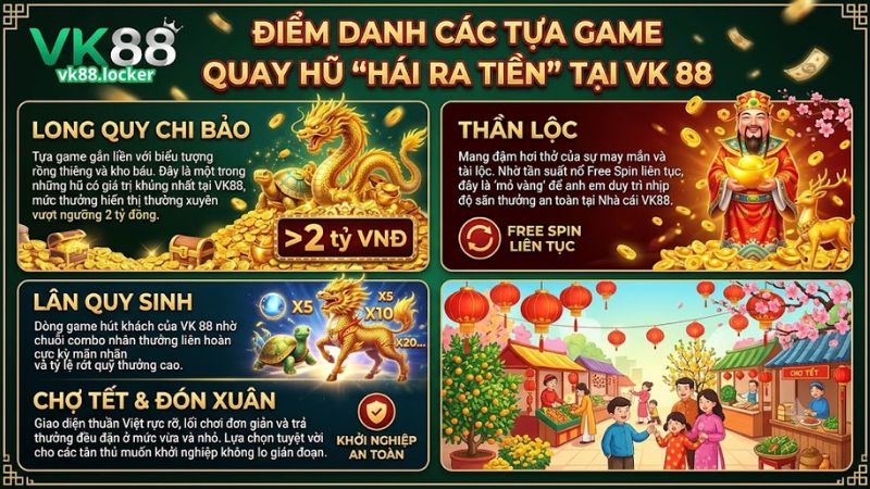 Danh sách các siêu phẩm nổ hũ dễ trúng thưởng nhất tại Nhà cái VK88 Danh sách các siêu phẩm nổ hũ dễ trúng thưởng nhất tại Nhà cái VK88