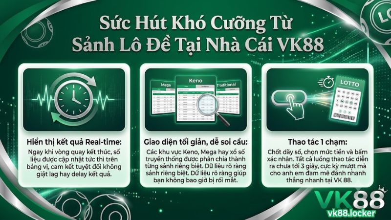 Giao diện chốt số trực quan và bảng thống kê kết quả tại sảnh lô đề nhà cái VK88