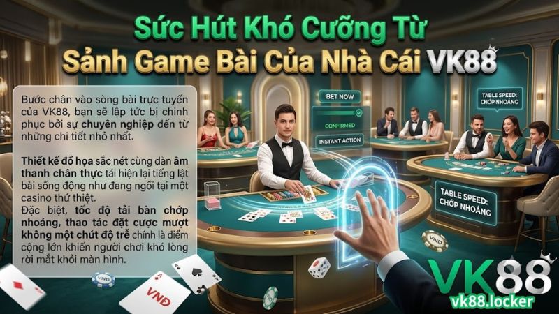 Giao diện sảnh game bài đổi thưởng cực chất tại Nhà cái VK88 Giao diện sảnh game bài đổi thưởng cực chất tại Nhà cái VK88