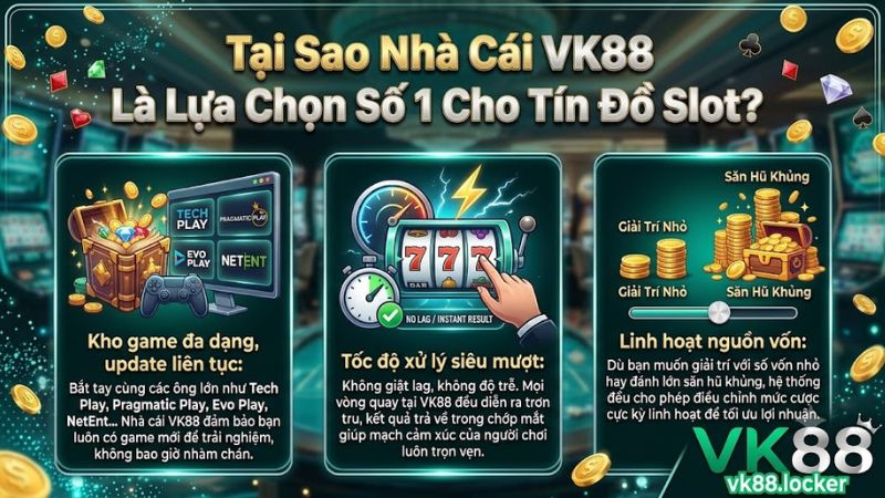 Những đặc quyền và ưu điểm vượt trội khi chơi nổ hũ tại Nhà cái VK88 Những đặc quyền và ưu điểm vượt trội khi chơi nổ hũ tại Nhà cái VK88