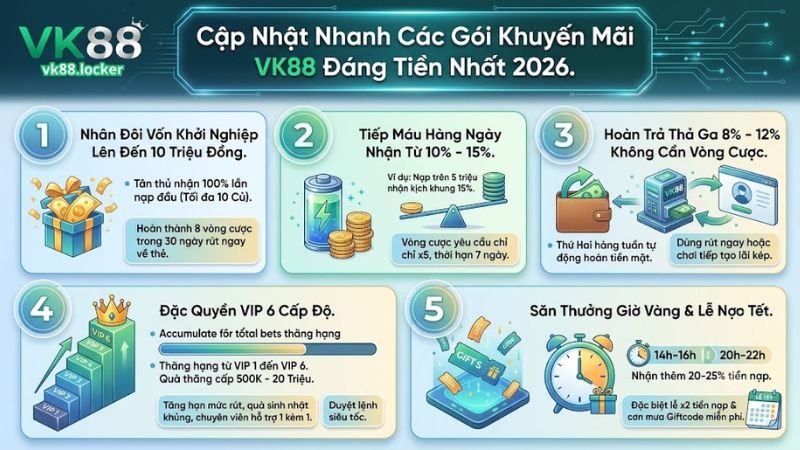 Tổng hợp các mã ưu đãi và tiền thưởng nạp mới nhất tại VK 88